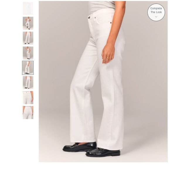 NEW Abercrombie High Rise 90s Relaxed Jean White - 34W Short - Picture 6 of 11